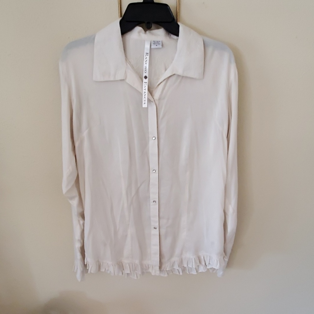 Off white detailed blouse